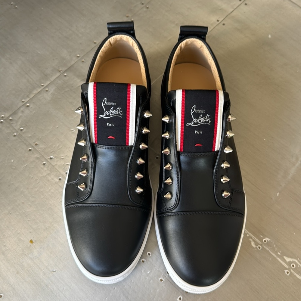 Christian Louboutin f.a.v. fav fique black women sneaker trainer flat sz 39.5 - Picture 3 of 12